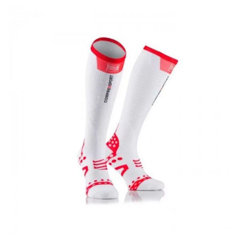 COMPRESSPORT - Calcetines Integrales Medias Ultralight Racing BLANCO