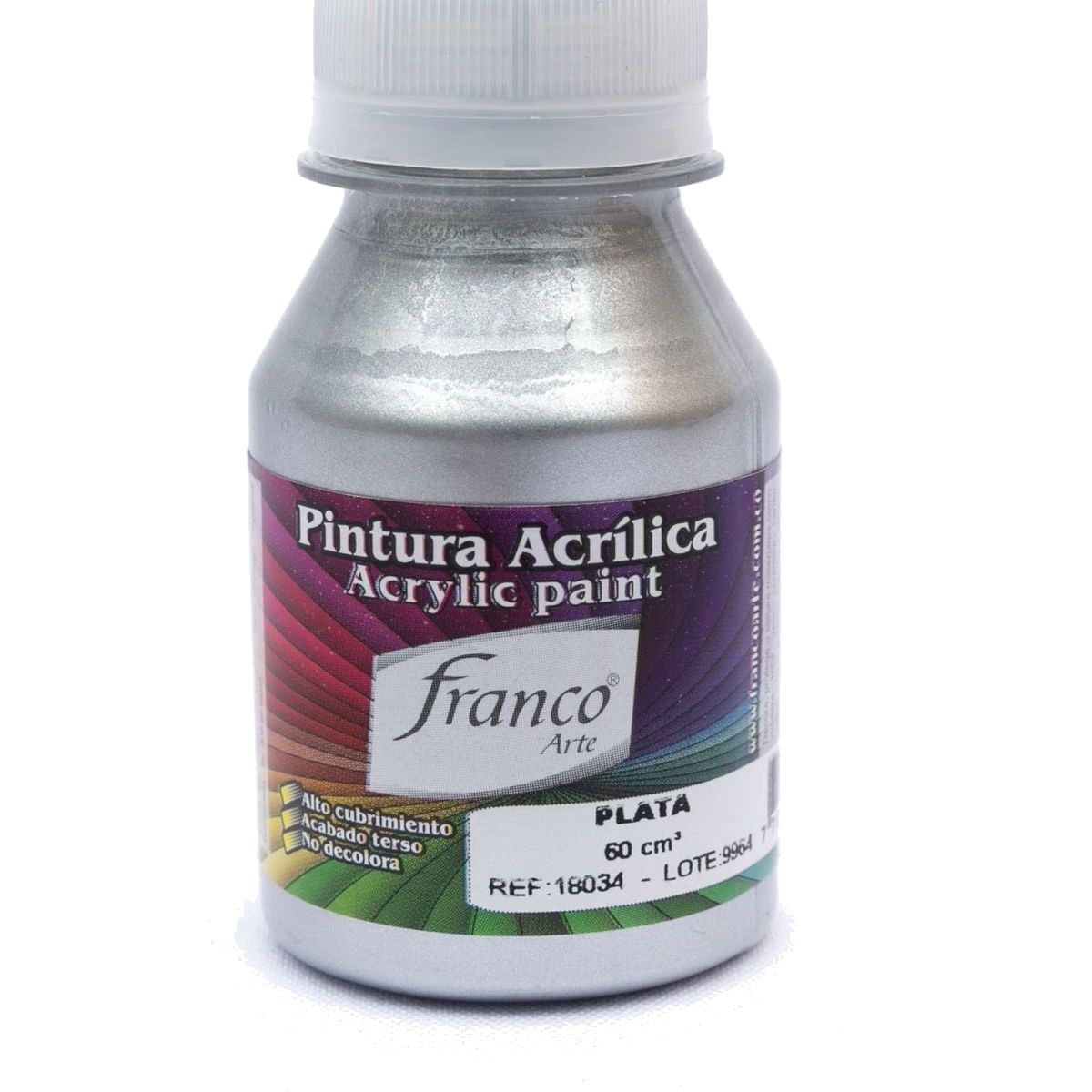 FRANCO ARTE - Pintura Acrílica Al Frío Franco Arte Plateada X 60 Ml
