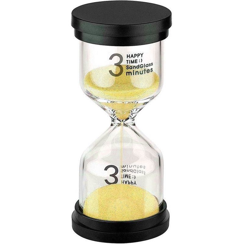 DAYOSHOP - Reloj De Arena 3 Minuto Temporizador Base Negra Decoraciòn