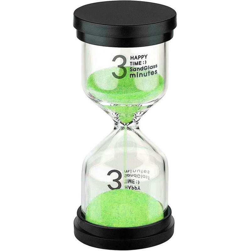DAYOSHOP - Reloj De Arena 3 Minuto Temporizador Base Negra Decoraciòn
