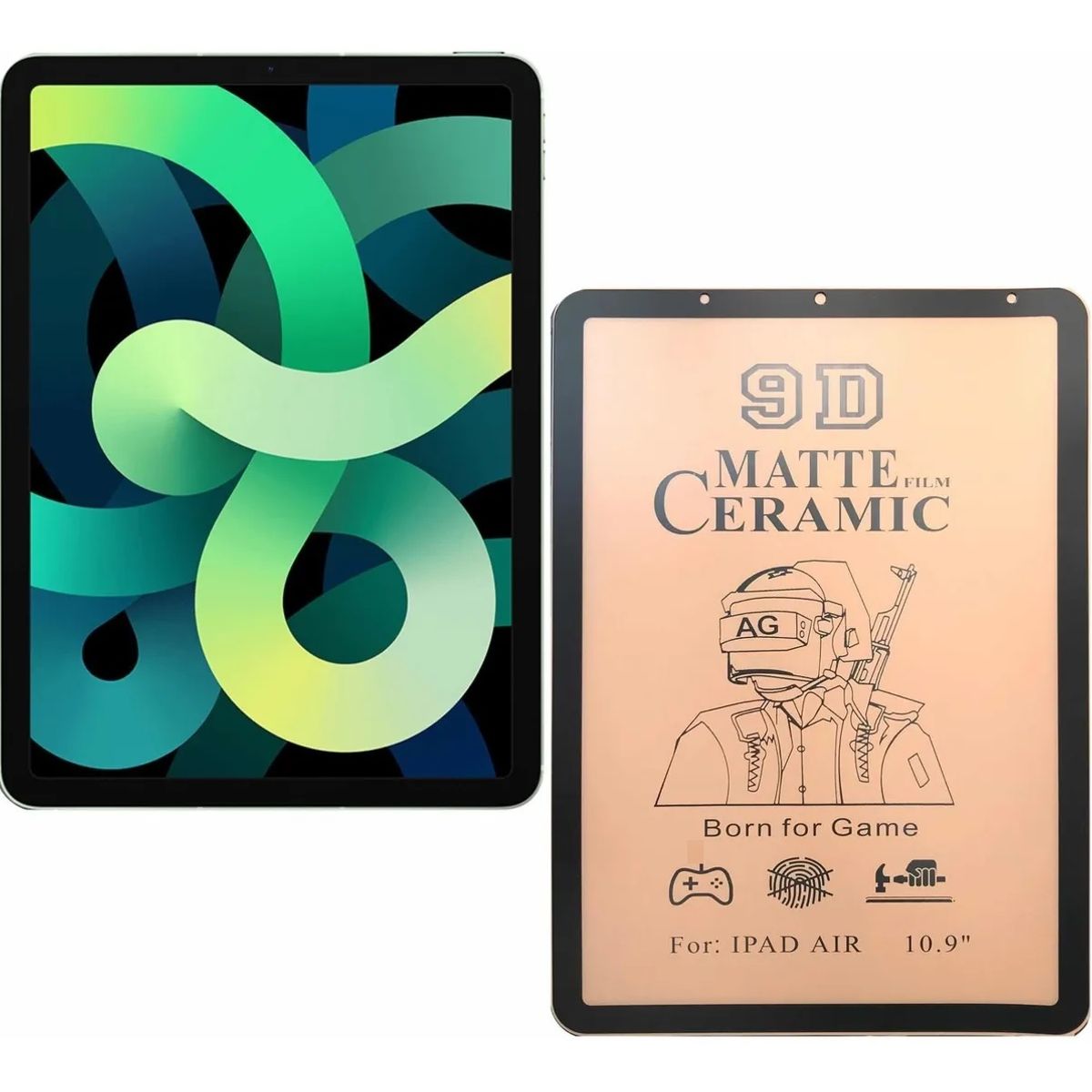 GENERICO - Protector Vidrio Templado Ceramico Para Ipad Ipad Air 4 10.9 Y Ipad Air 5 10.9 - Color Negro