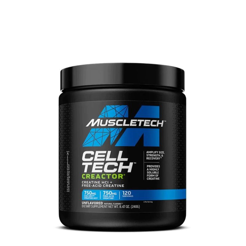 MUSCLETECH - Cell Tech Creactor - Creatina HCL - 120 servicios - UNFLAVORED