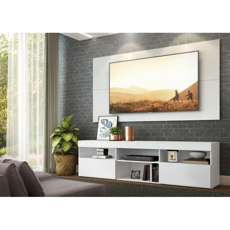 ZER - RACK MAS PANEL PARA TV 65 PULGADAS FLORIDA BLANCO MDP