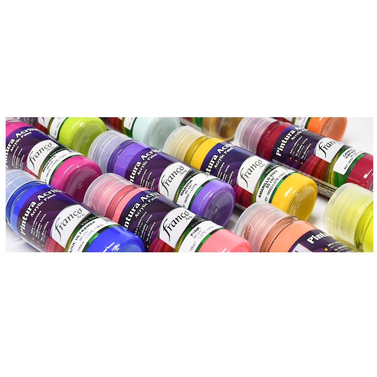 FRANCO ARTE - Pintura Acrílica, Al Frío Franco Arte X 60 Cc X 10 Colores