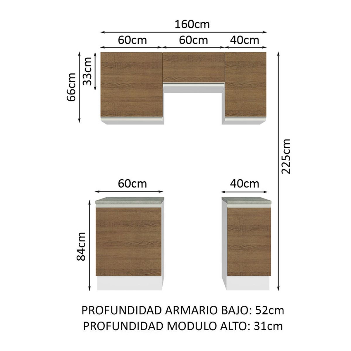 MADESA - Cocina Integral Glamy 1.60 Metros 07