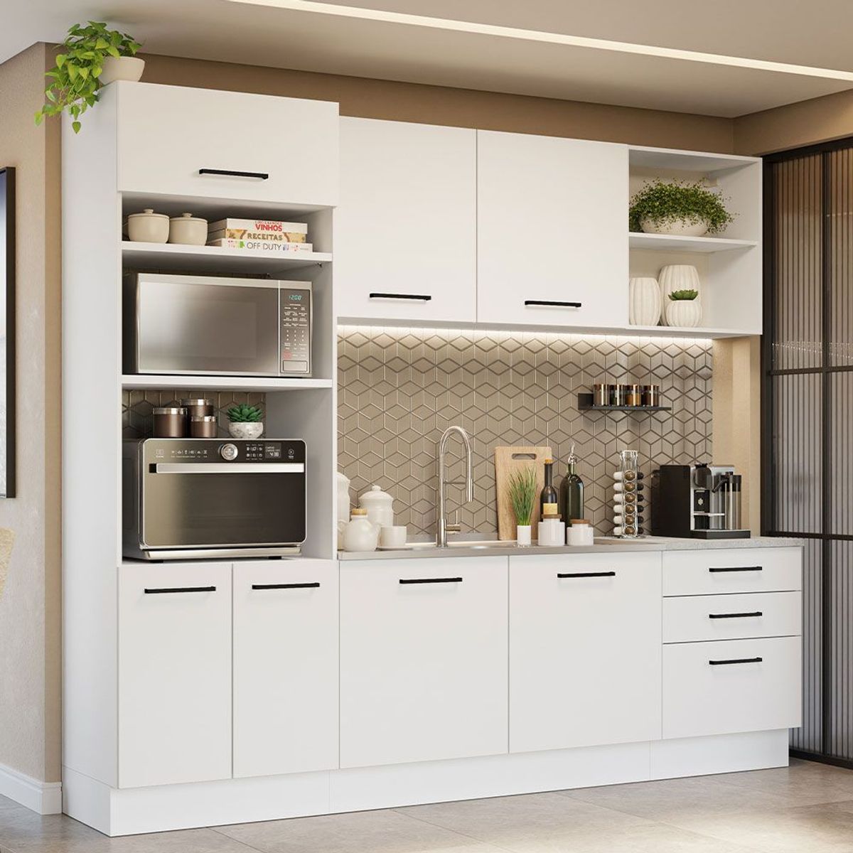MADESA - Cocina Integral Agata 2.50 m Blanco 01