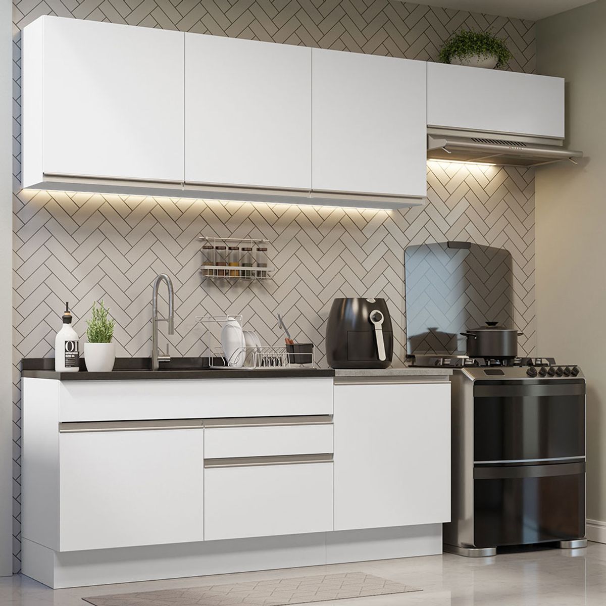 MADESA - Cocina Integral Glamy 2.60 Metros Blanco 03