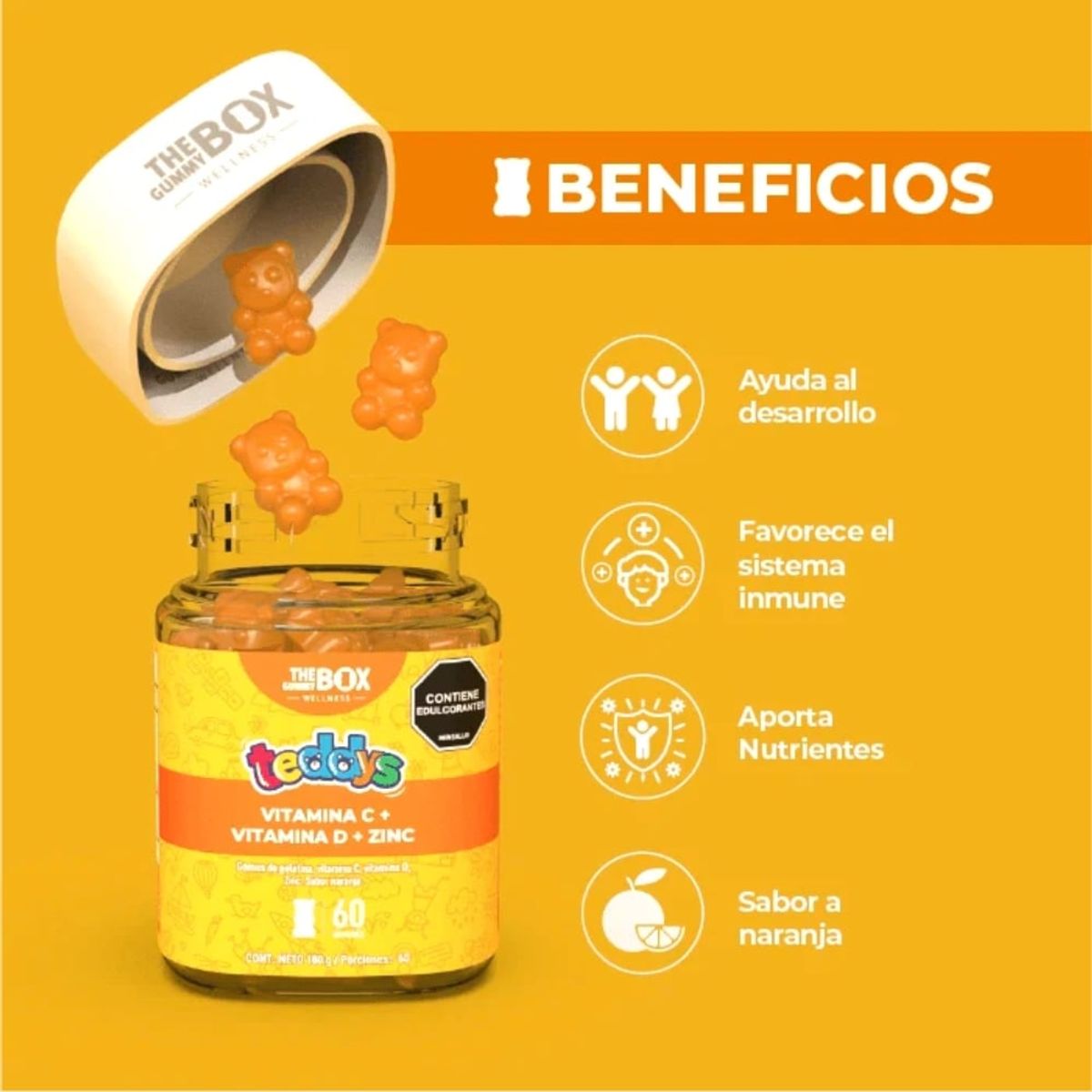 THE GUMMY BOX - combo x 2 Gomitas suplementos para niños con Zinc y vitaminas C y D
