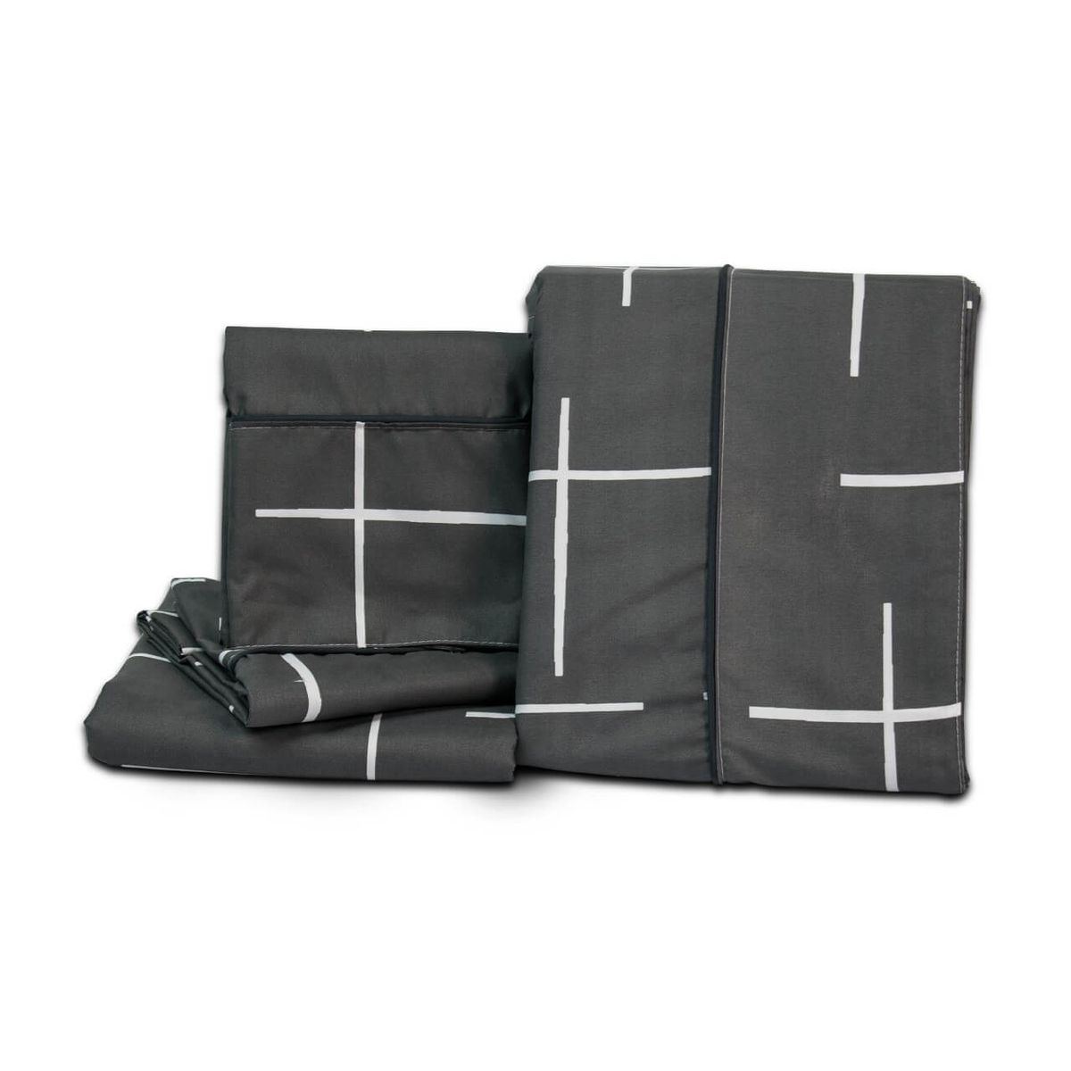 REALTEX - Juego de Sábanas Real Tex Línea Confort Cuadros Gris