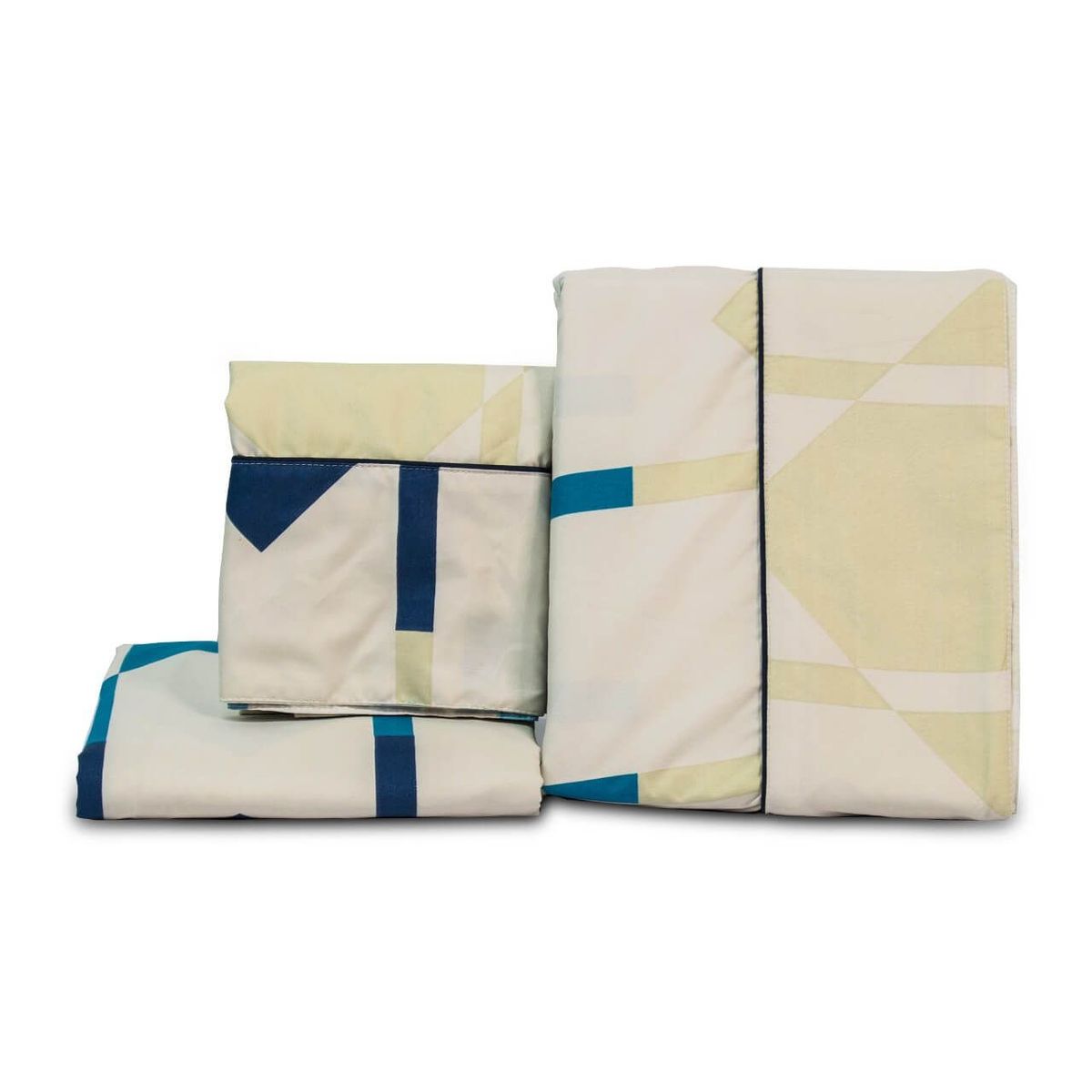 REALTEX - Juego de Sábanas Real Tex Línea Confort Geometrico Beige