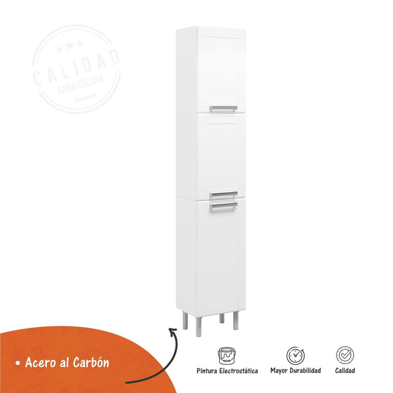BERTOLINI - Despensa de cocina en acero 35cm 3 puertas 5 entrepaños