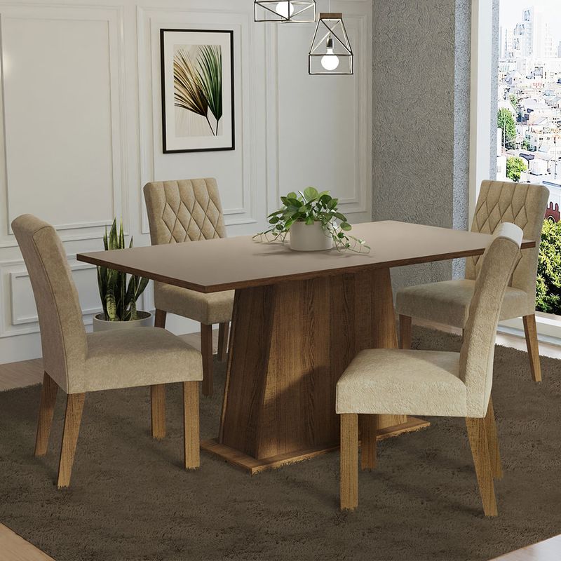 MADESA - Juego de Comedor Ashley con 4 Sillas