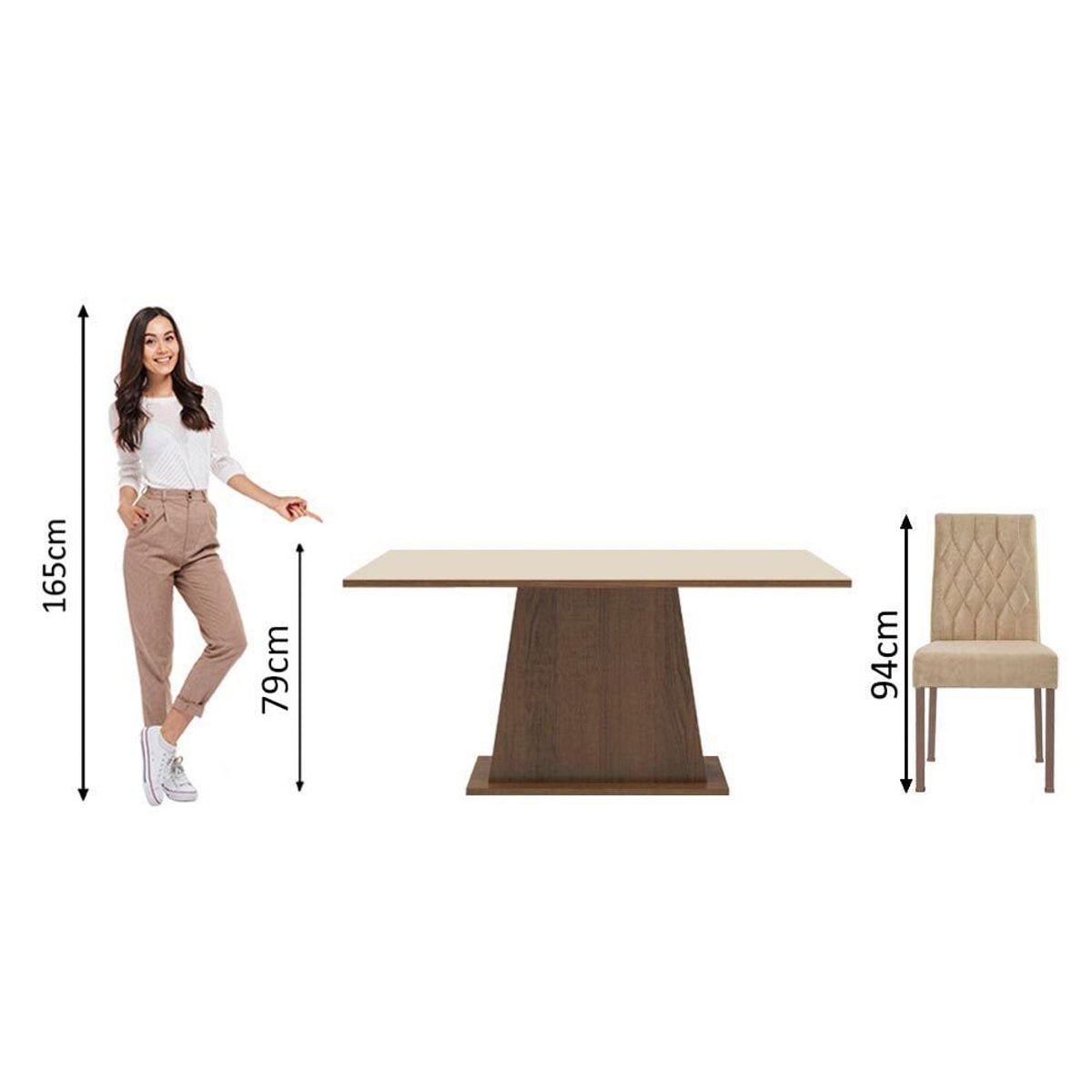 MADESA - Juego de Comedor Britney con 6 Sillas