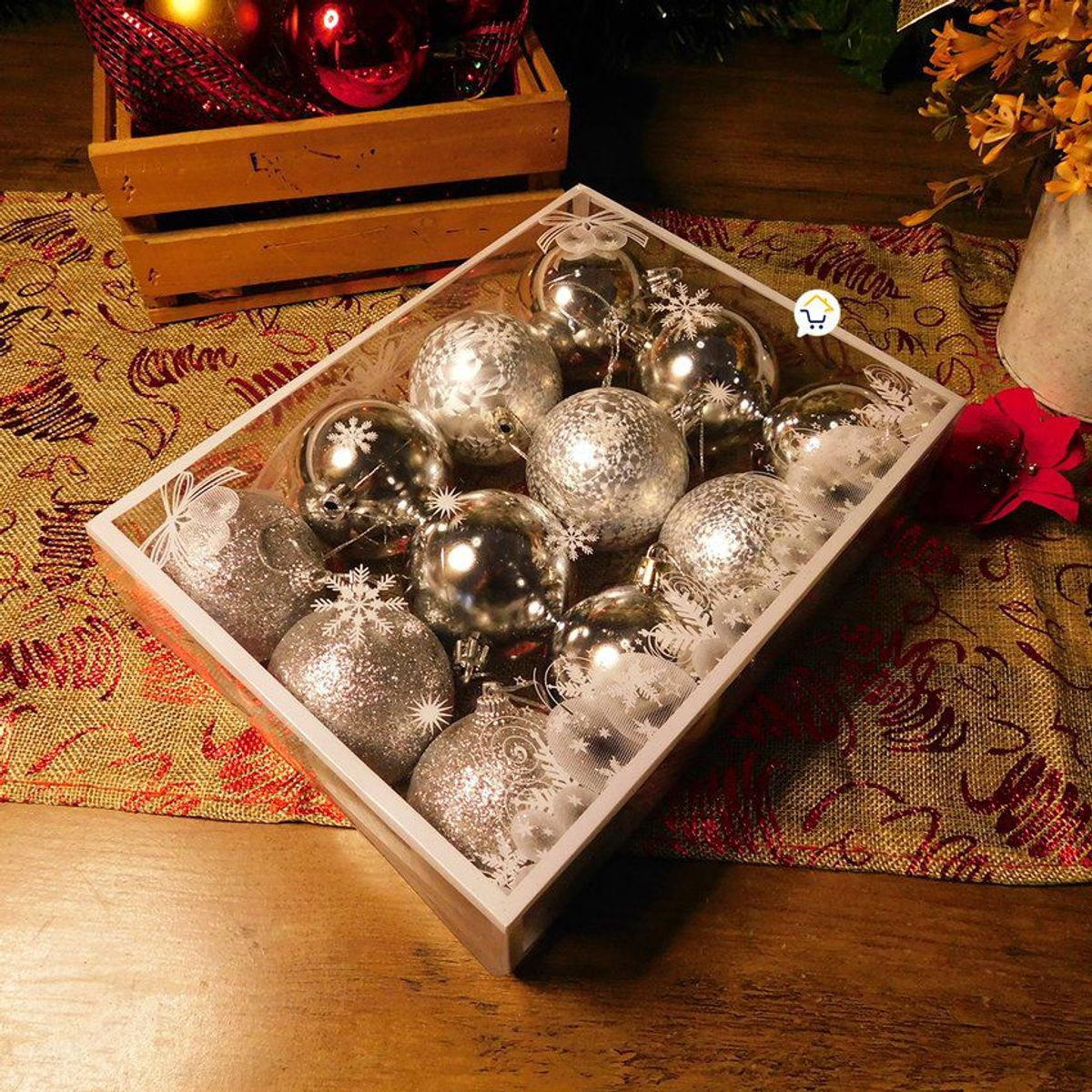 COMPRALOENCASA COM - Bolas navideñas x12 esferas decorativas decoración árbol navidad a136