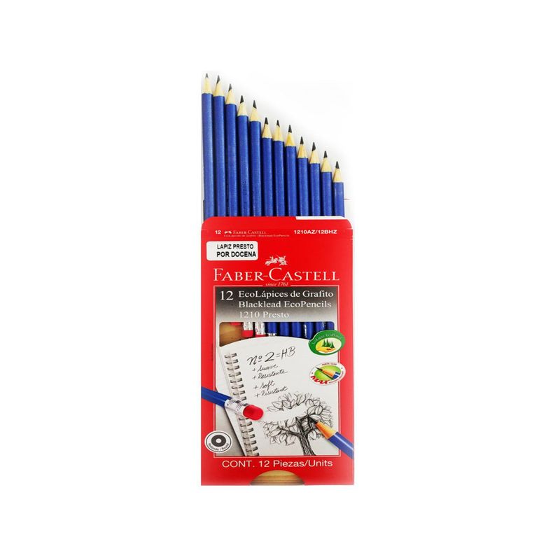FABER CASTELL - Lápiz No. 2 Presto Azul/Blanco Faber Castell x12 unidades