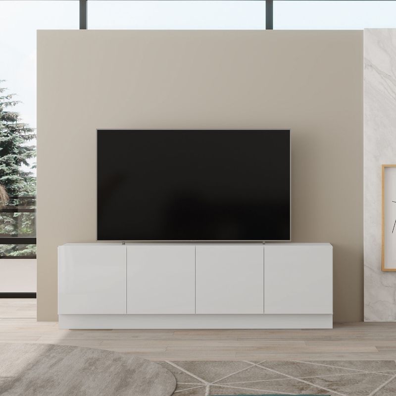 BERTOLINI - Mueble para TV 70" Mind en MDP 4 puertas Blanco-