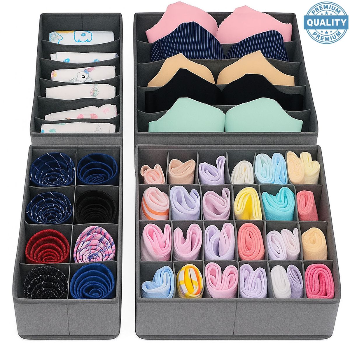 ONE PIXEL - Organizador Ropa Interior Divisor Cajones Set De 4 One Pixel