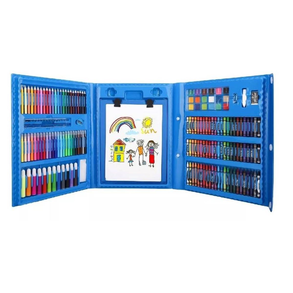 GENERAL - Kit De Colores 208 Piezas Juego Arte Y Dibujo Creativo Azul.