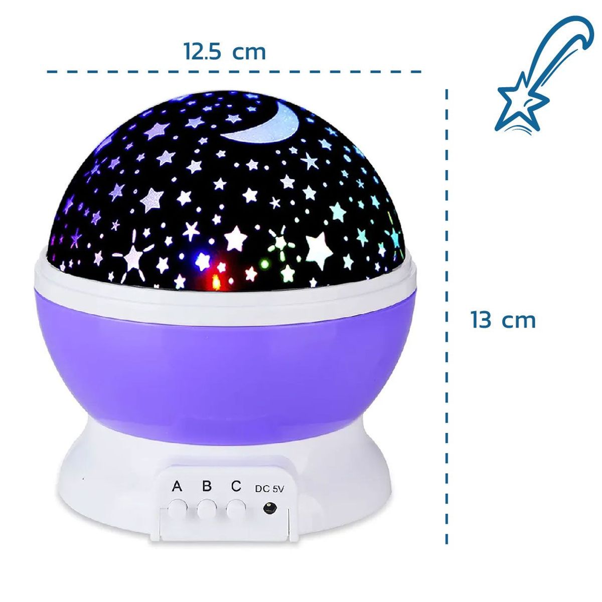 ENFANT'ASY - Proyector Lampara Para Niños 8 colores Luces LED Estrellas