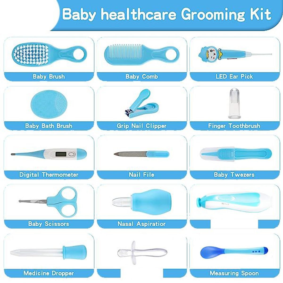 GENERICO - Kit de Aseo para Bebe y Cuidado de la salud 21 Pcs - Estuche