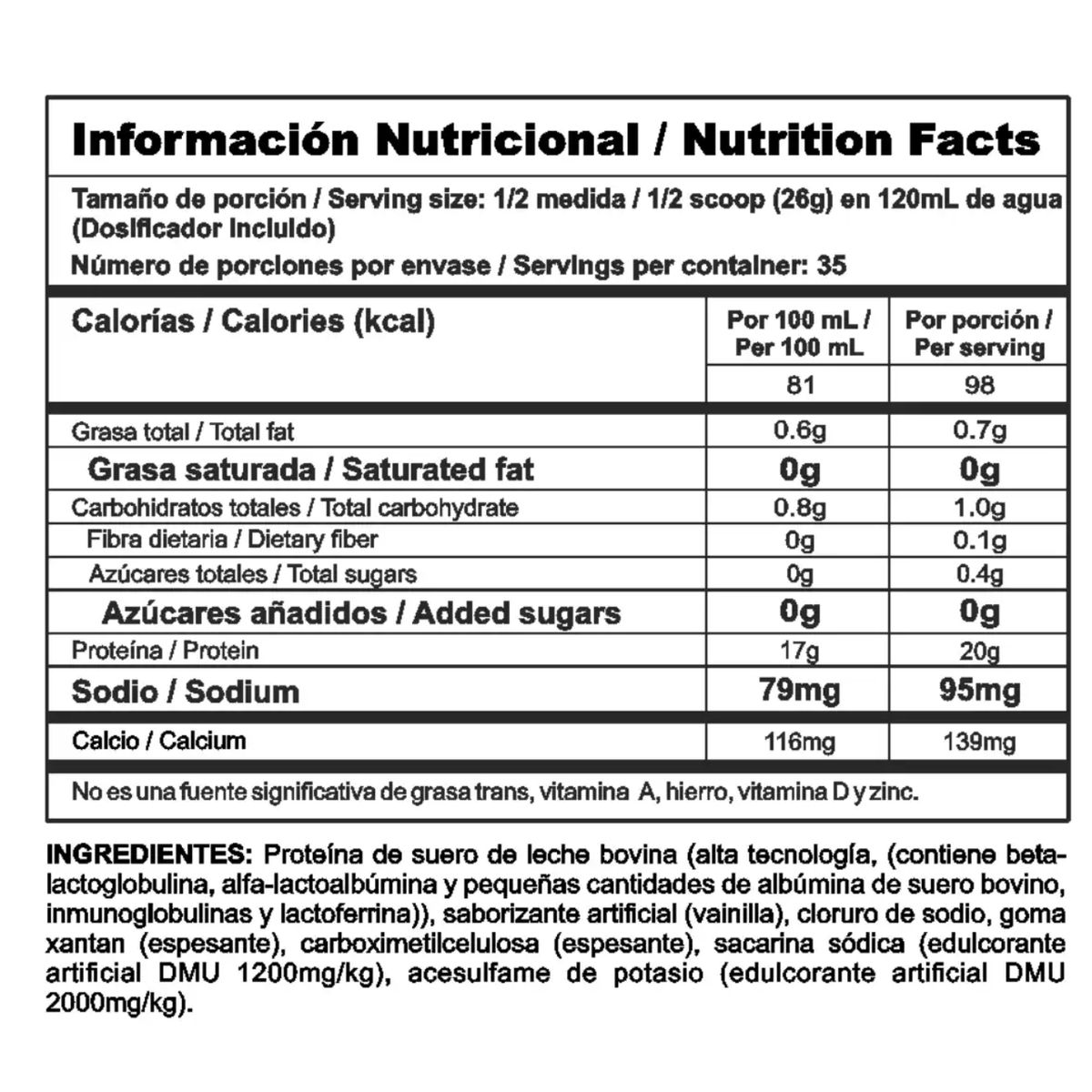 MEGAPLEX - Bipro Classic X 2lb - Sin Grasa - Sin azúcar Adicionada VAINILLA