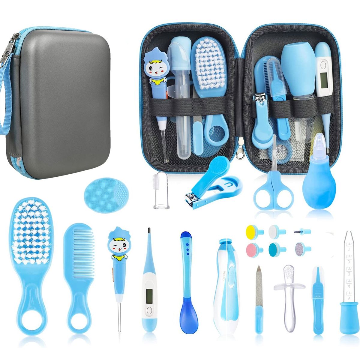 GENERICO - Kit de Bebe y Cuidado de la salud 21 Pcs - Estuche Azul