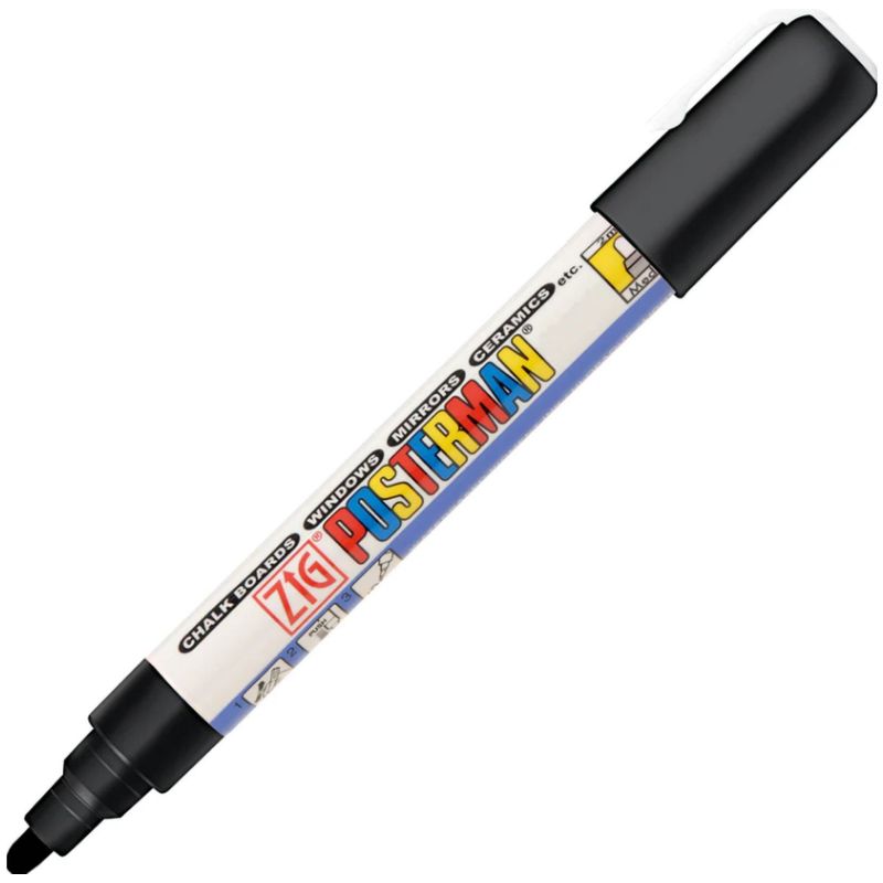 POSTERMAN - Marcador de vinilo Pma-30 Negro Posterman