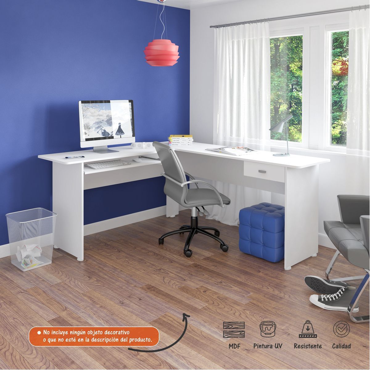 BERTOLINI - Escritorio Mesa de Computador Bertolini Color Blanco