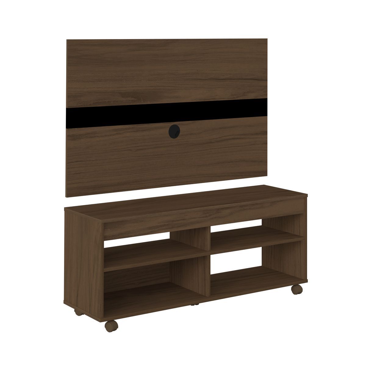 BERTOLINI - Panel Mueble de TV 42 Bertolini Incluye Soporte Color Marron con Negro