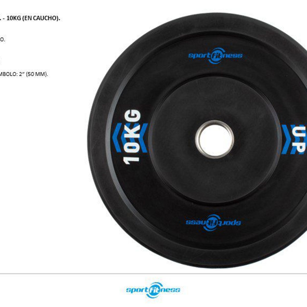SPORT FITNESS - DISCO OLIMPICO 10KG EN CAUCHO NEGRO-SPORT FITNESS UNIDAD