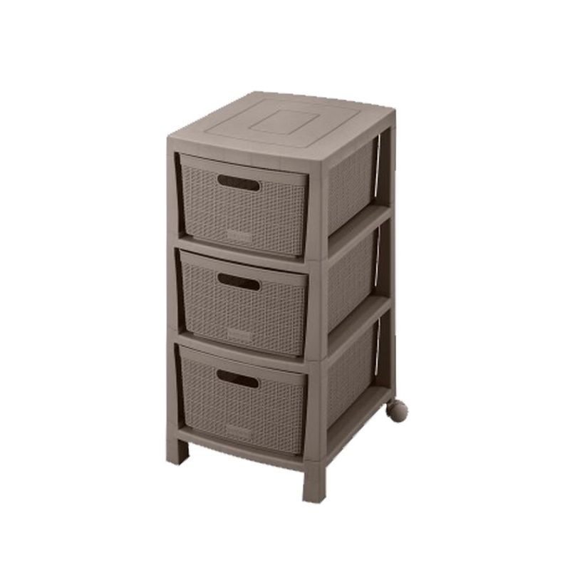 RIMAX - Cajonero Fique 3 Gavetas Rimax Mocca