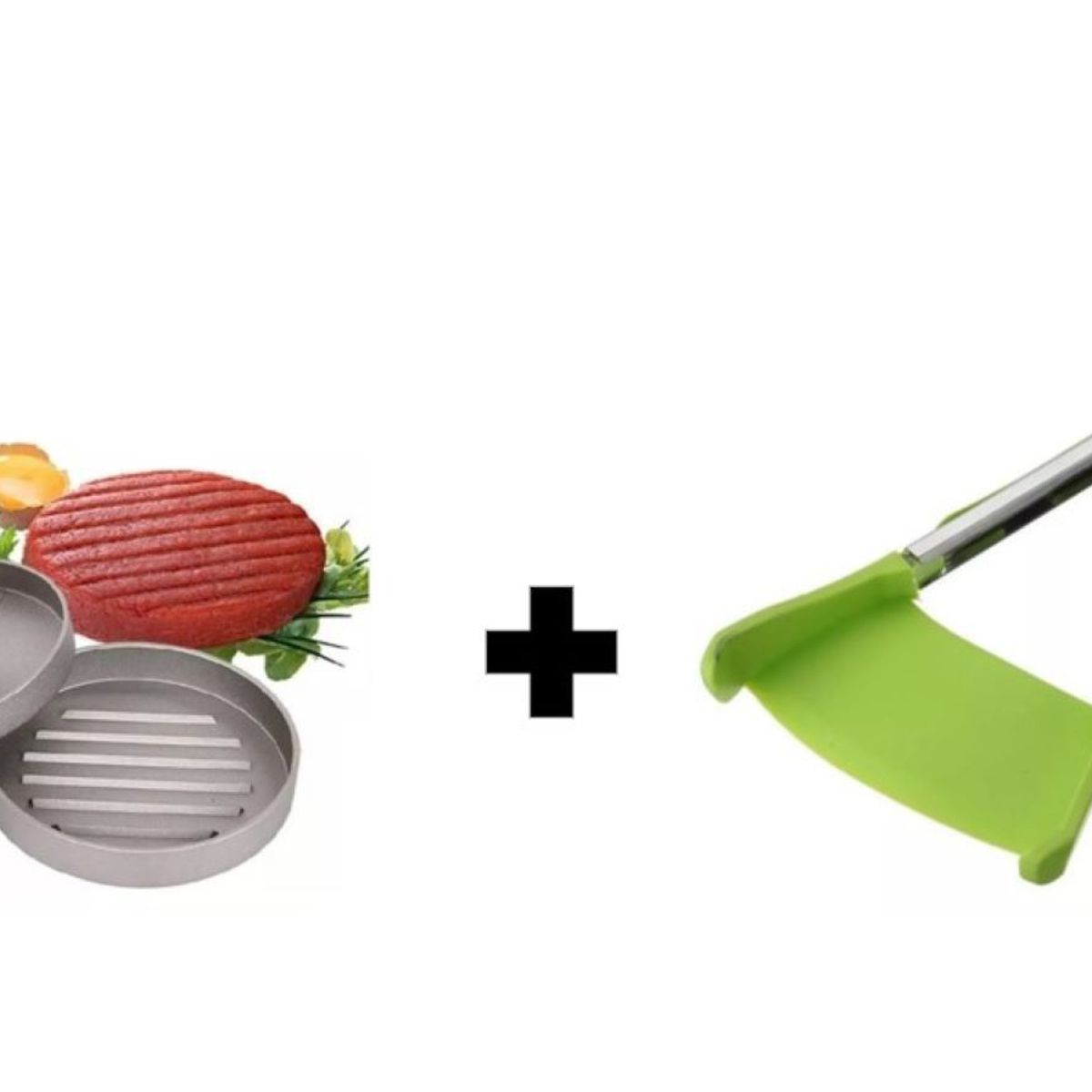 ZHOPI CO - Molde Para Carne Hamburguesas Y Pinza Espatula En Silicona  2 En 1