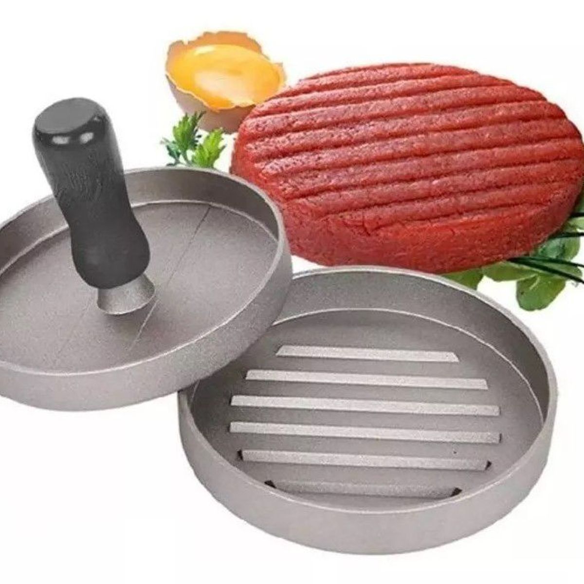 ZHOPI CO - Molde Para Carne Hamburguesas Y Pinza Espatula En Silicona  2 En 1