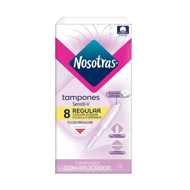 NOSOTRAS - Tampón Nosotras Con Aplicador Sensiti-V Regular X 8 Unidades