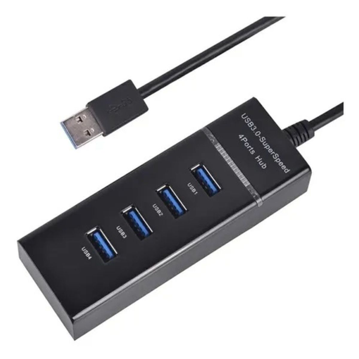 GENERICO - Multipuerto Usb X 4 Puertos 3.0 Negro