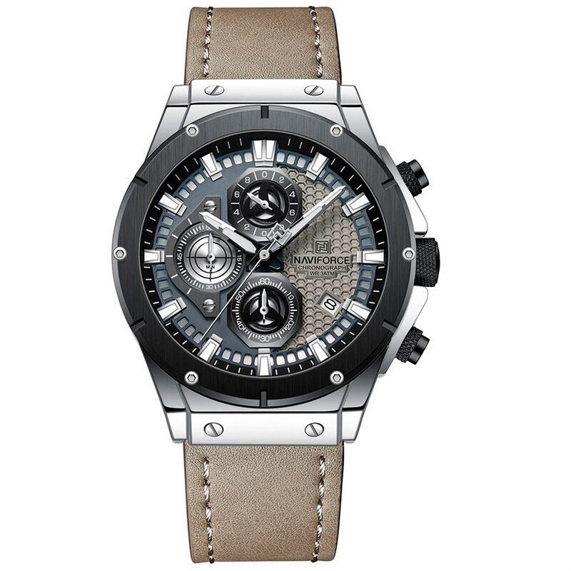 NAVIFORCE - Reloj Naviforce Original Nf 8027 Cuero Hombre + Estuche