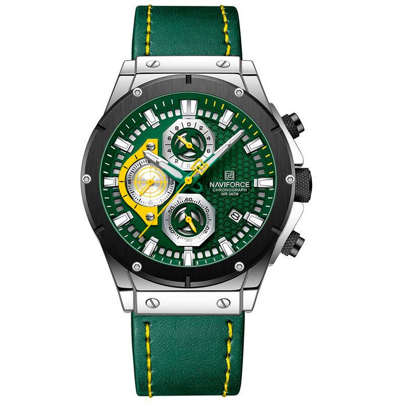 NAVIFORCE - Reloj Naviforce Original Nf 8027 Cuero Hombre + Estuche