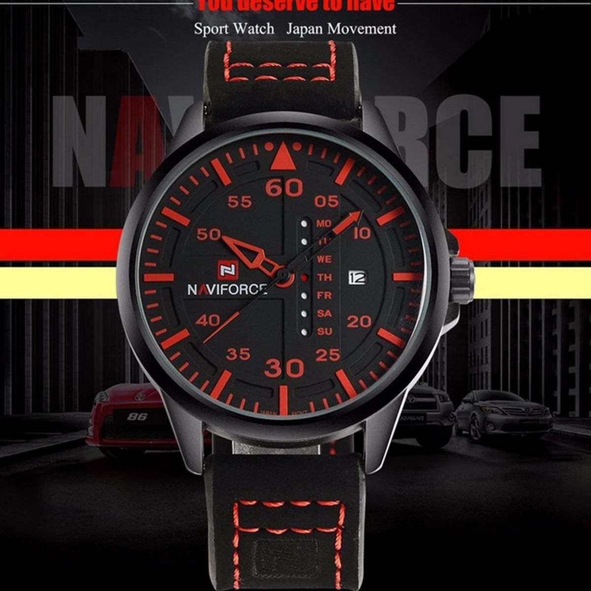 NAVIFORCE - Reloj Naviforce Original Nf 9074 Cuero Hombre + Estuche