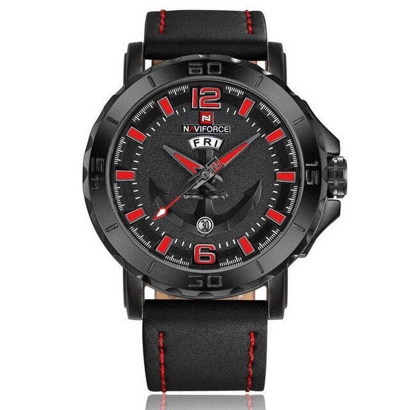 NAVIFORCE - Reloj Naviforce Original Nf 9122 Cuero Ancla + Estuche