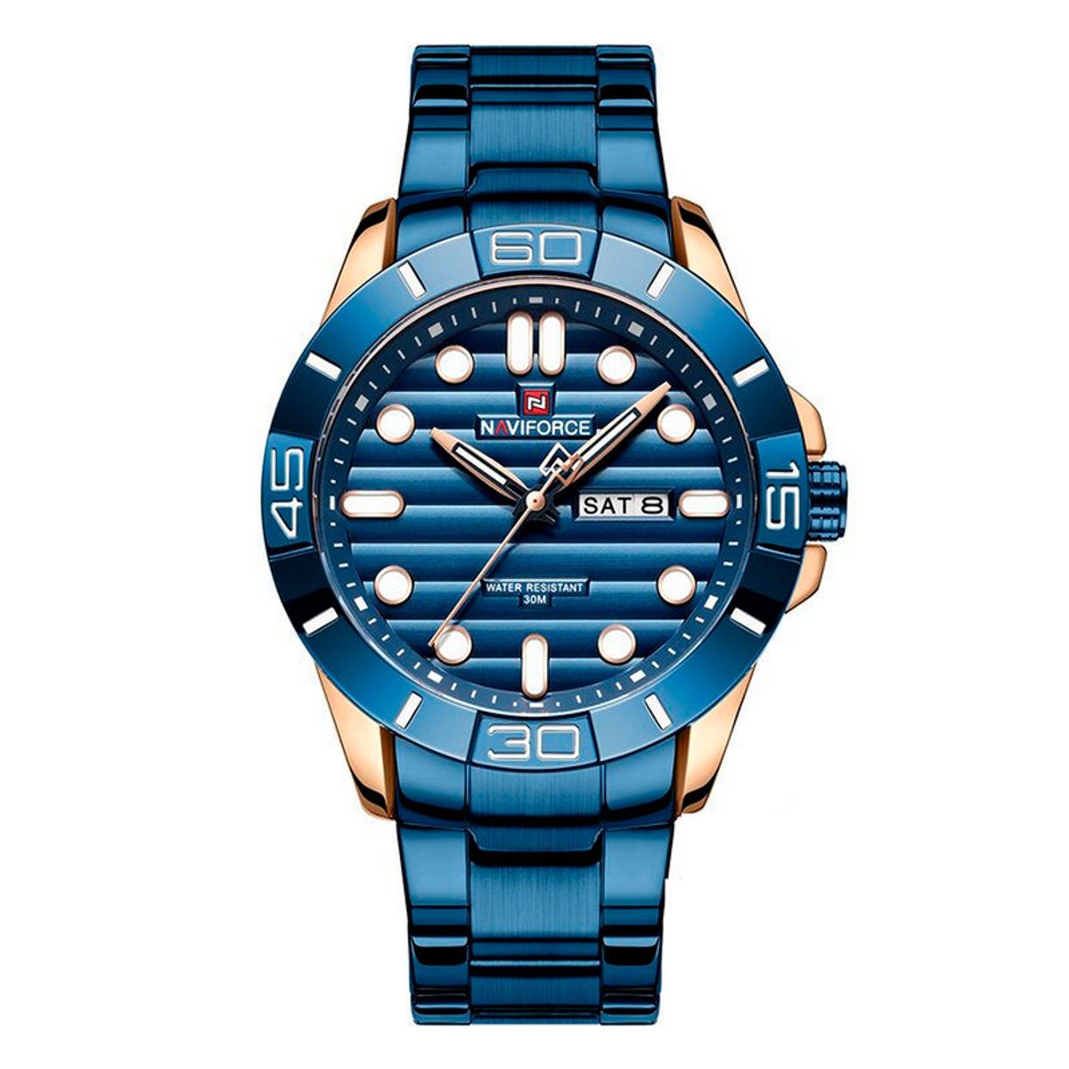 NAVIFORCE - Reloj Naviforce Original Nf 9198 Acero Inoxidable + Estuche