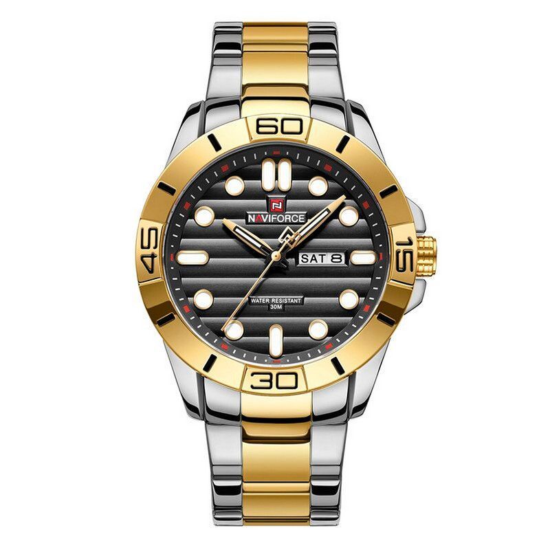 NAVIFORCE - Reloj Naviforce Original Nf 9198 Acero Inoxidable + Estuche.