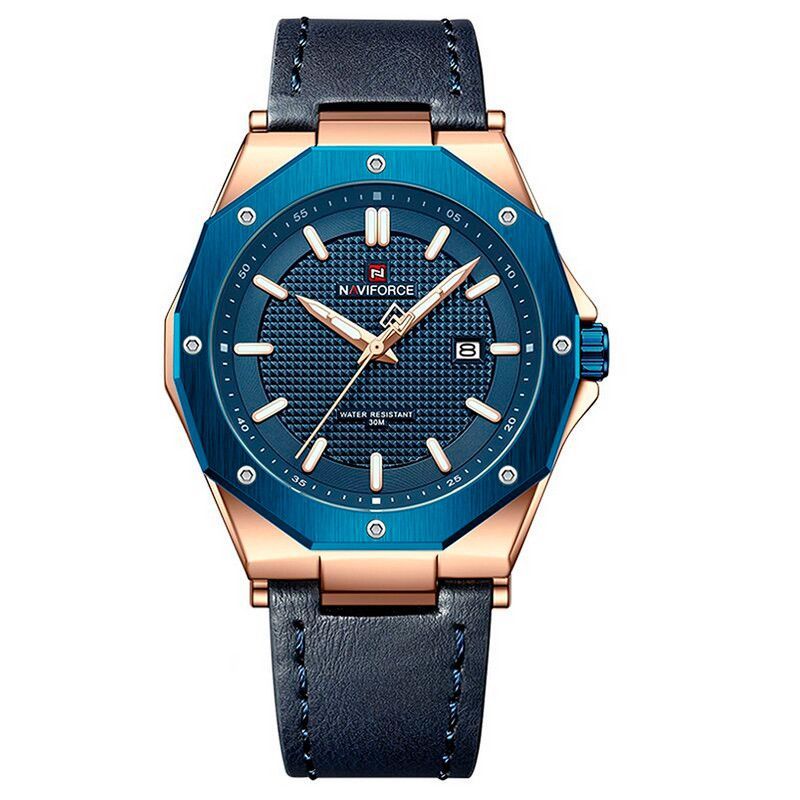 NAVIFORCE - Reloj Naviforce Original Nf 9200 Cuero Hombre + Estuche