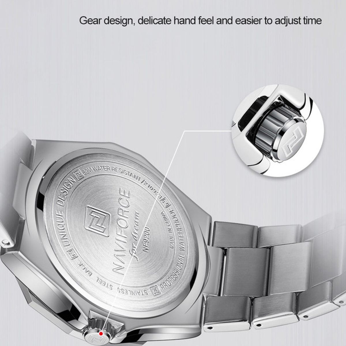 NAVIFORCE - Reloj Naviforce Original Nf 9201 Acero Inoxidable + Estuche