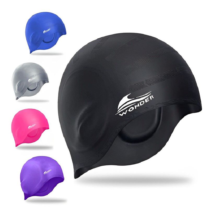 WONDER SPORT - GORRO NATACIÓN EN SILICONA WONDER NEGRO