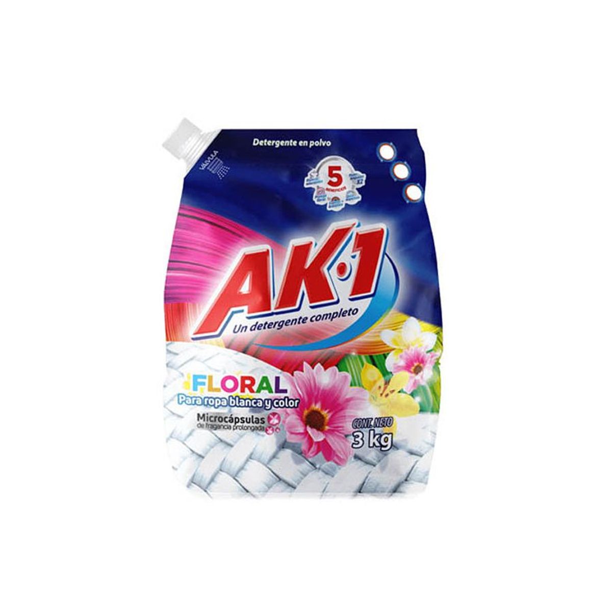 AZUL K - Detergente en Polvo AK-1 Floral 3.000 Gramos