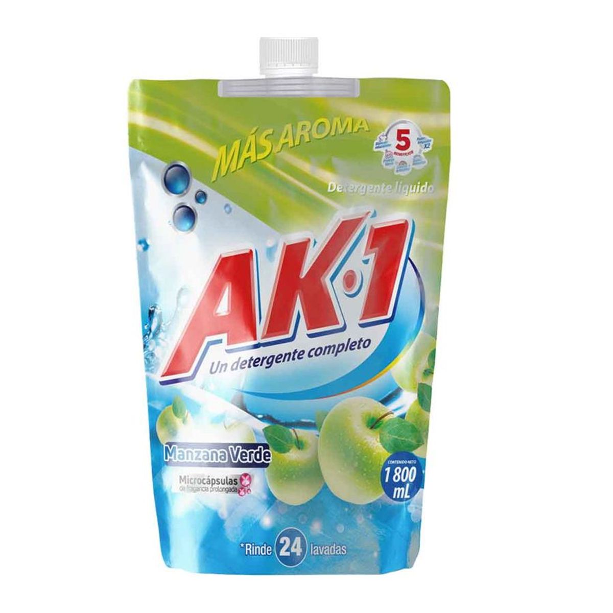 AZUL K - Detergente en Liquido  AK-1 Manzana Verde 1.800 ml