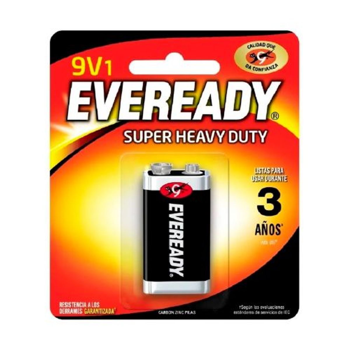 EVEREADY - Pila Bateria Eveready Carbon 9v1 Extra Duracion