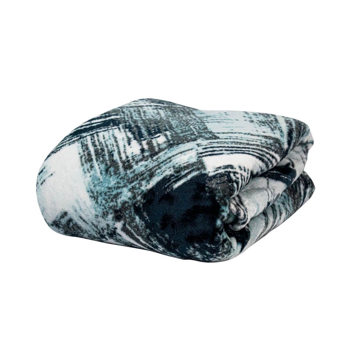 REALTEX - Cobija Flannel Estampada Real Tex Panel Gris Oscuro