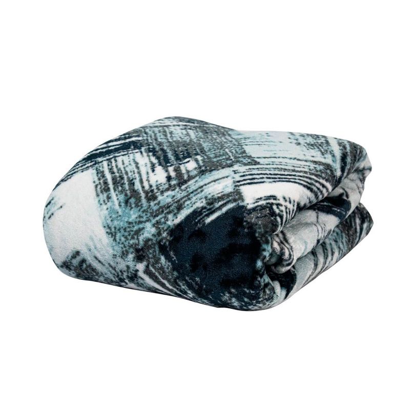 REALTEX - Cobija Flannel Estampada Real Tex Panel Gris Oscuro