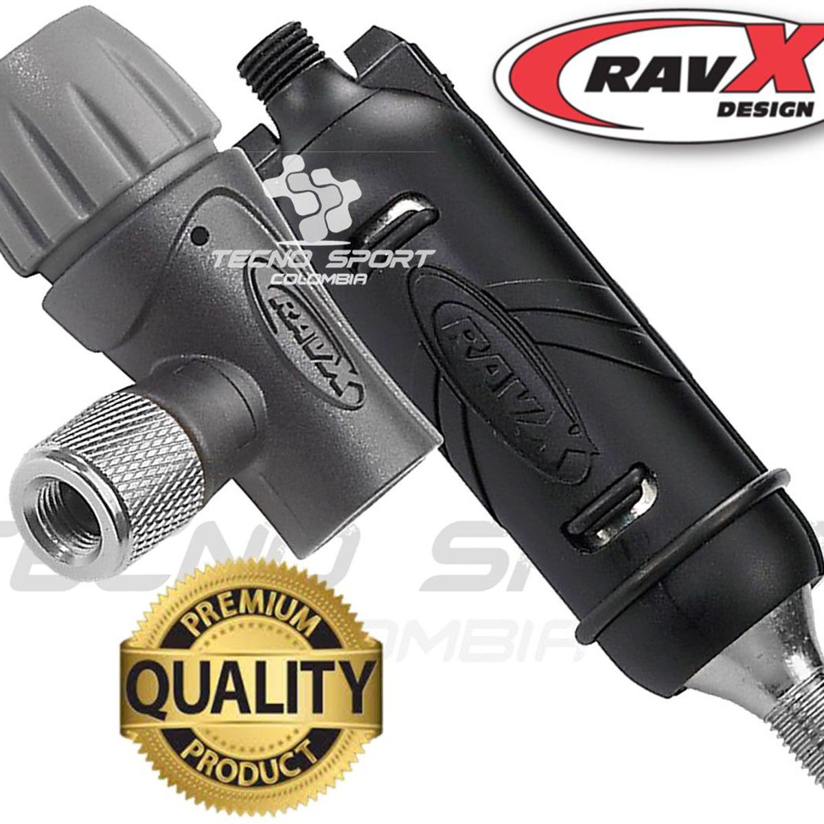 GENERICO - Inflador + Cartucho Co2 Bicicleta Ravx 16 Gramos Rosca Bomba